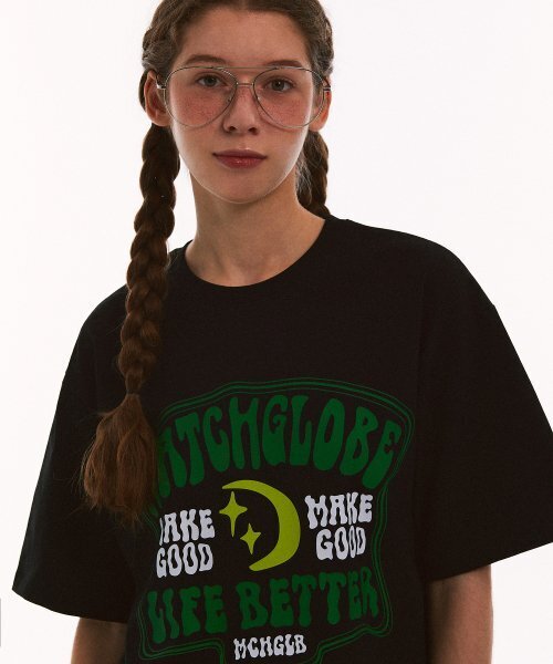 MATCHGLOBE(マッチグローブ)の「ムンスターオーバーサイズTシャツ(ブラック)(Tシャツ/カットソー・レディース・その他・FREE)」の1枚目の写真