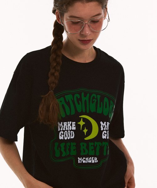 MATCHGLOBE(マッチグローブ)の「ムンスターオーバーサイズTシャツ(ブラック)(Tシャツ/カットソー・レディース・その他・FREE)」の2枚目の写真