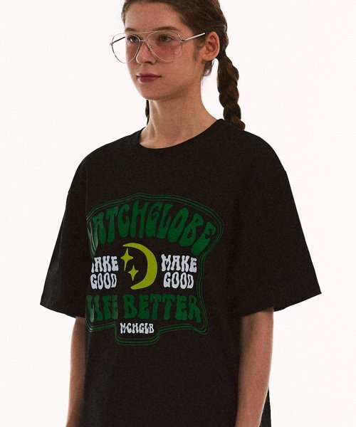 MATCHGLOBE(マッチグローブ)の「ムンスターオーバーサイズTシャツ(ブラック)(Tシャツ/カットソー・レディース・その他・FREE)」の4枚目の写真