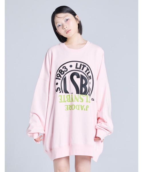 Little sunny bite(リトルサニーバイト)の「【Little Sunny Bite】logo sweat top(スウェット・レディース・ピンク/ブラック・MEDIUM/SMALL)」の2枚目の写真