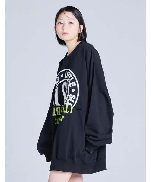 Little sunny bite(リトルサニーバイト)の「【Little Sunny Bite】logo sweat top(スウェット・レディース・ピンク/ブラック・MEDIUM/SMALL)」の1枚目の写真