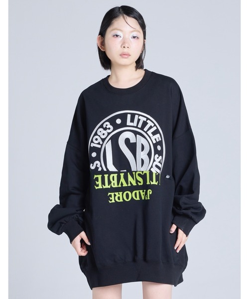 Little sunny bite(リトルサニーバイト)の「【Little Sunny Bite】logo sweat top(スウェット・レディース・ピンク/ブラック・MEDIUM/SMALL)」の7枚目の写真