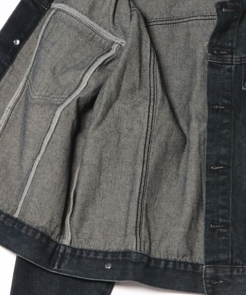 NOWLE(ノウル)の「【NOWLE】ヴィンテージウォッシュ ノーカラー ショート デニム ジャケット(デニムジャケット・メンズ・ダークインディゴブルー・LARGE/MEDIUM/X-LARGE)」の9枚目の写真