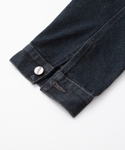 NOWLE(ノウル)の「【NOWLE】ヴィンテージウォッシュ ノーカラー ショート デニム ジャケット(デニムジャケット・メンズ・ダークインディゴブルー・LARGE/MEDIUM/X-LARGE)」の6枚目の写真