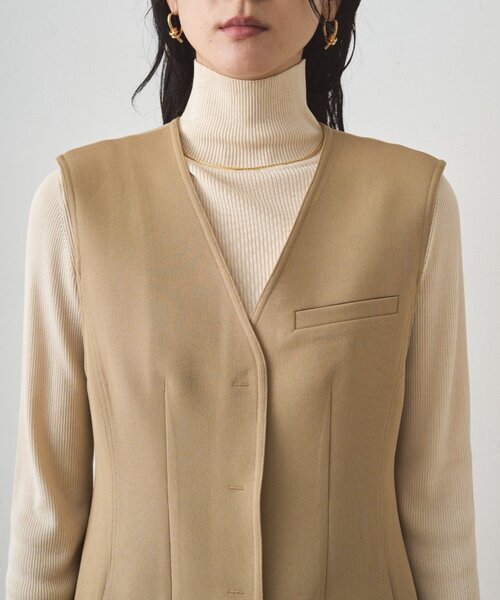 【ベージュ】【Loungedress】ボンディングジレ LOUNGEDRESS（ラウンジドレス）の「ボンディングジレ（ベスト）」 - WEAR
