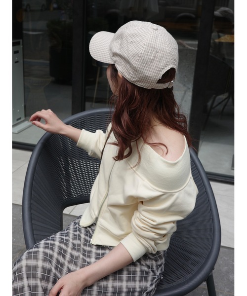 jumelle（ジュメロ）の「zip off shoulder sweat（スウェット・レディース・アイボリー/グレー・MEDIUM）」の8枚目の写真