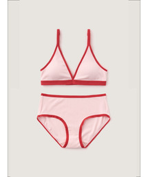 SOOPUI（スープイ）の「[SET] Triangle Ribbed Tencel Bra & Panties - Berry（ブラ&ショーツ）」