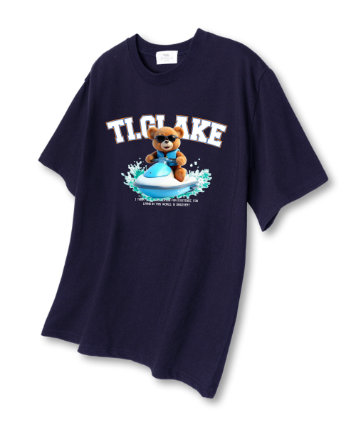 TI.GLAKE(ティーグレイク)の「ジェットスキーベア 半袖Tシャツ ネイビー(Tシャツ/カットソー・レディース・その他・LARGE/X-LARGE/XX-LARGE)」の1枚目の写真