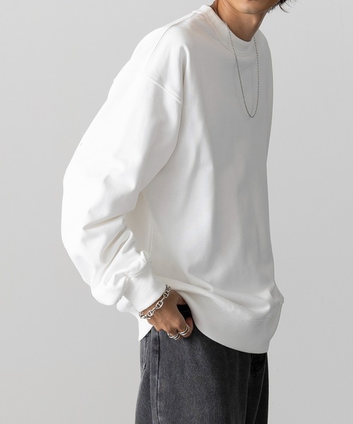 MAISON CLUB（メゾンクラブ）の「【MAISON CLUB】12oz Heavy Weight CREWNECK SWEATER　/ ドロップショルダー・ボリュームスリーブ 裏毛　無地スウェット（スウェット・メンズ・ブラック/アイボリー/ネイビー/ホワイト/ライトグレー/チャコールグレー/グレー/ブラウン/グリーン・L/M）」の2枚目の写真