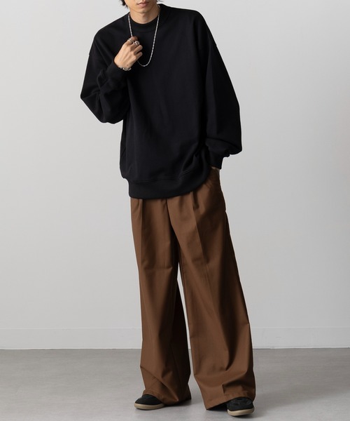 MAISON CLUB（メゾンクラブ）の「【MAISON CLUB】12oz Heavy Weight CREWNECK SWEATER　/ ドロップショルダー・ボリュームスリーブ 裏毛　無地スウェット（スウェット・メンズ・ブラック/アイボリー/ネイビー/ホワイト/ライトグレー/チャコールグレー/グレー/ブラウン/グリーン・L/M）」の12枚目の写真