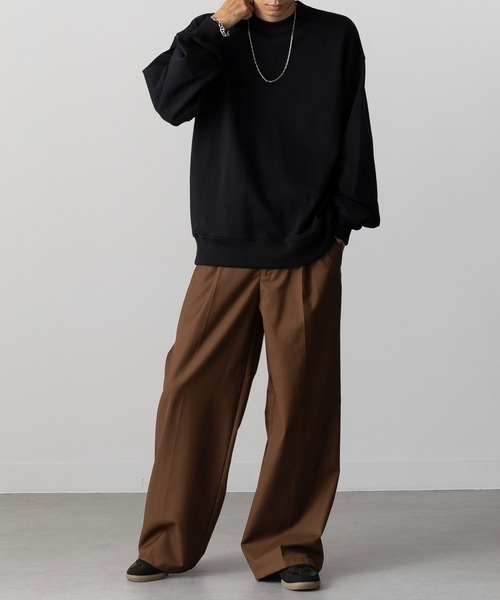 MAISON CLUB（メゾンクラブ）の「【MAISON CLUB】12oz Heavy Weight CREWNECK SWEATER　/ ドロップショルダー・ボリュームスリーブ 裏毛　無地スウェット（スウェット・メンズ・ブラック/アイボリー/ネイビー/ホワイト/ライトグレー/チャコールグレー/グレー/ブラウン/グリーン・L/M）」の11枚目の写真