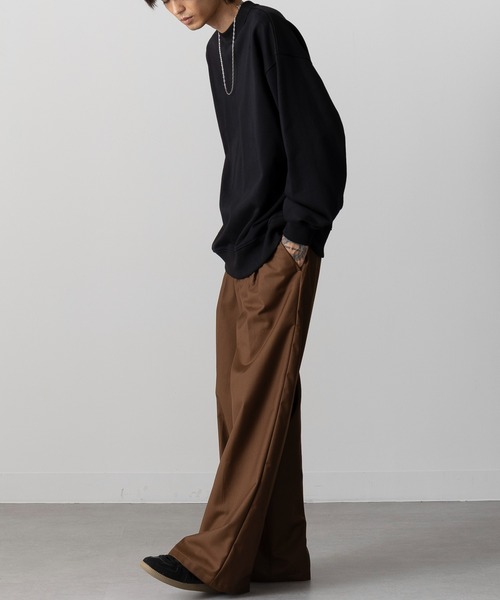 MAISON CLUB（メゾンクラブ）の「【MAISON CLUB】12oz Heavy Weight CREWNECK SWEATER　/ ドロップショルダー・ボリュームスリーブ 裏毛　無地スウェット（スウェット・メンズ・ブラック/アイボリー/ネイビー/ホワイト/ライトグレー/チャコールグレー/グレー/ブラウン/グリーン・L/M）」の10枚目の写真