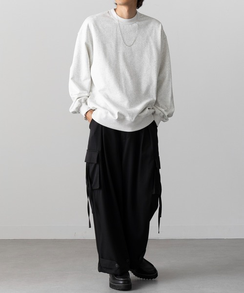 MAISON CLUB（メゾンクラブ）の「【MAISON CLUB】12oz Heavy Weight CREWNECK SWEATER　/ ドロップショルダー・ボリュームスリーブ 裏毛　無地スウェット（スウェット・メンズ・ブラック/アイボリー/ネイビー/ホワイト/ライトグレー/チャコールグレー/グレー/ブラウン/グリーン・L/M）」の19枚目の写真