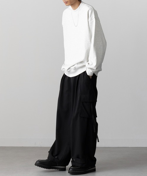 MAISON CLUB（メゾンクラブ）の「【MAISON CLUB】12oz Heavy Weight CREWNECK SWEATER　/ ドロップショルダー・ボリュームスリーブ 裏毛　無地スウェット（スウェット・メンズ・ブラック/アイボリー/ネイビー/ホワイト/ライトグレー/チャコールグレー/グレー/ブラウン/グリーン・L/M）」の18枚目の写真