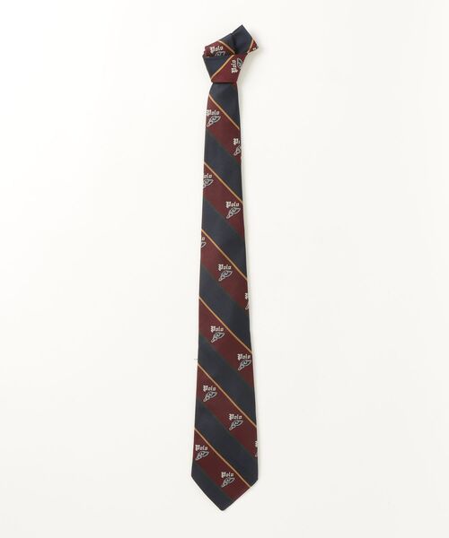 POLO RALPH LAUREN(ポロ ラルフ ローレン)の「ヴィンテージインスパイアード ストライプド シルク ロゴ ネクタイ(ネクタイ・メンズ・レッド・ONE)」の4枚目の写真