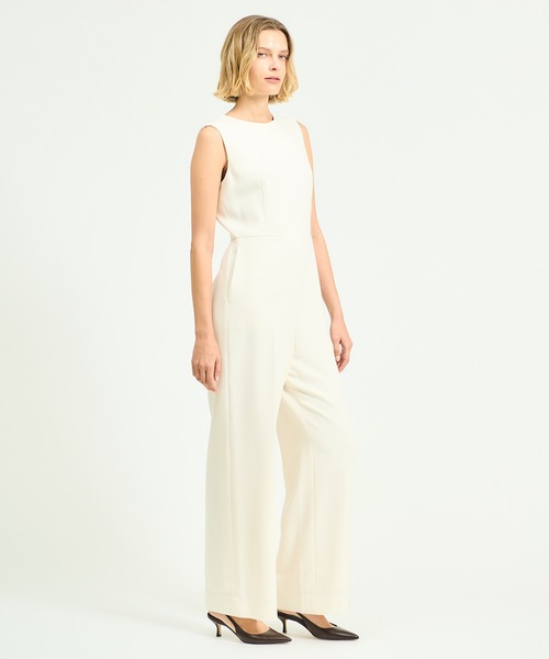 ESTNATION(エストネーション)の「ESTNATION / クルーネック オールインワン(つなぎ/オールインワン・レディース・オフホワイト/ブラック・36/38)」の3枚目の写真