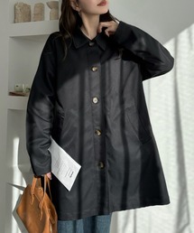 Eclat one | 【Eclat one】コンパクトツイル スカーフ付き ミドル丈 ステンカラーコート(ステンカラーコート)