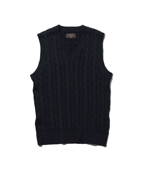 BEAMS PLUS(ビームスプラス)の「V-Neck Vest Cable(ニット/セーター・メンズ・ブラウン/ブルー/ベージュ/ホワイト/ネイビー/イエロー/グレー/オリーブ/ブラック/レッド・SMALL/MEDIUM/X-LARGE/LARGE)」の7枚目の写真