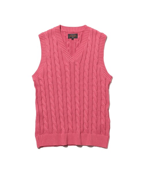 BEAMS PLUS(ビームスプラス)の「V-Neck Vest Cable(ニット/セーター・メンズ・ブラウン/ブルー/ベージュ/ホワイト/ネイビー/イエロー/グレー/オリーブ/ブラック/レッド・SMALL/MEDIUM/X-LARGE/LARGE)」の10枚目の写真