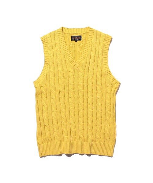 BEAMS PLUS(ビームスプラス)の「V-Neck Vest Cable(ニット/セーター・メンズ・ブラウン/ブルー/ベージュ/ホワイト/ネイビー/イエロー/グレー/オリーブ/ブラック/レッド・SMALL/MEDIUM/X-LARGE/LARGE)」の9枚目の写真