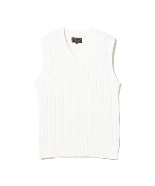 BEAMS PLUS(ビームスプラス)の「V-Neck Vest Cable(ニット/セーター・メンズ・ブラウン/ブルー/ベージュ/ホワイト/ネイビー/イエロー/グレー/オリーブ/ブラック/レッド・SMALL/MEDIUM/X-LARGE/LARGE)」の21枚目の写真