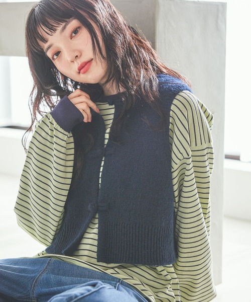 niko and（ニコアンド）の「チャイナニットベスト（ベスト）」 - WEAR