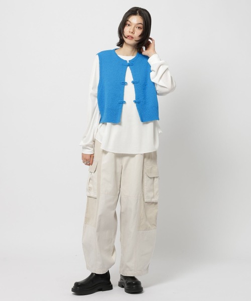 niko and（ニコアンド）の「チャイナニットベスト（ベスト）」 - WEAR