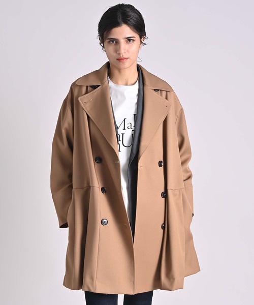 RAW FUDGE(ローファッジ)の「ビックカラータックペプラムコート(トレンチコート・レディース・ブラック/モカ・M)」の16枚目の写真