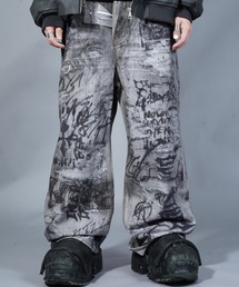 LOVE KILLER（ラブキラー）の「A'GEM/9 × .kom 『LOVE KILLER/ラブ キラー』3D print graffiti denim pants /3D プリント デニム（デニムパンツ）」