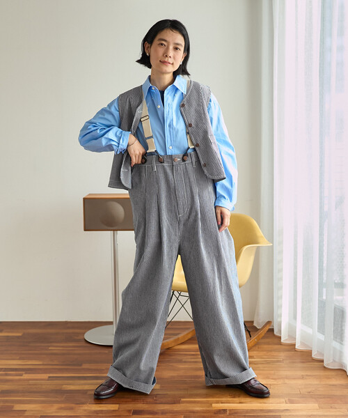 FREAK'S STORE（フリークスストア）の「＜セットアップ対応＞ RED KAP × FREAK'S STORE/レッドキャップ 別注 サスペンダー付き ビッグ 2タック デニムパンツ（デニムパンツ・レディース・ブルー/ナチュラル/その他2/ネイビー・ﾌﾘ-）」の4枚目の写真