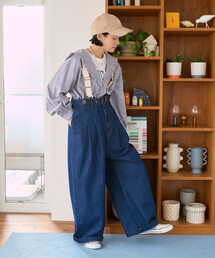 予約商品】「サスペンダーパンツ」に該当するレディースのパンツ