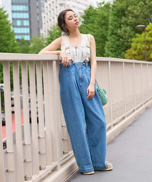FREAK'S STORE（フリークスストア）の「RED KAP × FREAK'S STORE/レッドキャップ 別注 サスペンダー付き ビッグ 2タック デニムパンツ＜セットアップ対応＞/デニム サロペット（デニムパンツ・レディース・ブルー/ナチュラル/その他2/ネイビー・ﾌﾘ-）」の22枚目の写真