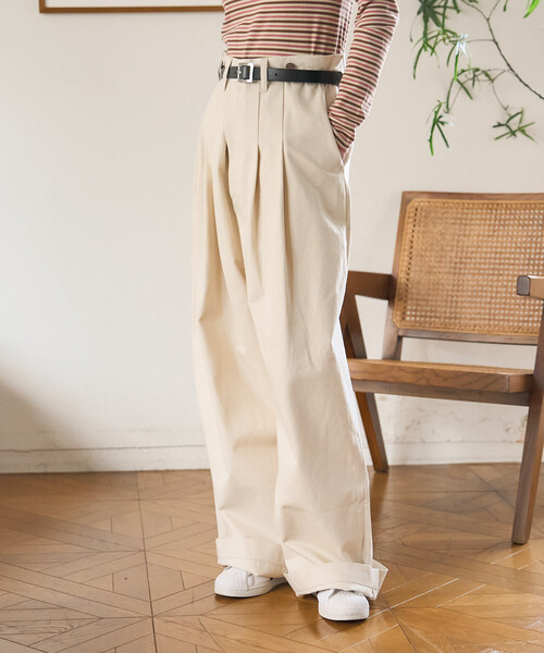 FREAK'S STORE（フリークスストア）の「＜セットアップ対応＞ RED KAP × FREAK'S STORE/レッドキャップ 別注 サスペンダー付き ビッグ 2タック デニムパンツ（デニムパンツ・レディース・ブルー/ナチュラル/その他2/ネイビー・ﾌﾘ-）」の6枚目の写真