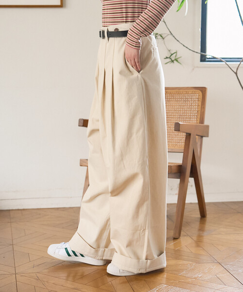 FREAK'S STORE（フリークスストア）の「＜セットアップ対応＞ RED KAP × FREAK'S STORE/レッドキャップ 別注 サスペンダー付き ビッグ 2タック デニムパンツ（デニムパンツ・レディース・ブルー/ナチュラル/その他2/ネイビー・ﾌﾘ-）」の7枚目の写真