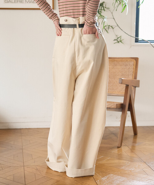 FREAK'S STORE（フリークスストア）の「＜セットアップ対応＞ RED KAP × FREAK'S STORE/レッドキャップ 別注 サスペンダー付き ビッグ 2タック デニムパンツ（デニムパンツ・レディース・ブルー/ナチュラル/その他2/ネイビー・ﾌﾘ-）」の8枚目の写真