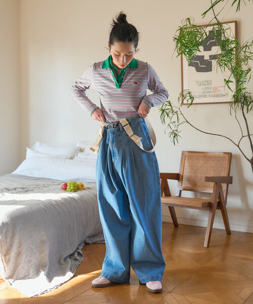 FREAK'S STORE（フリークスストア）の「＜セットアップ対応＞ RED KAP × FREAK'S STORE/レッドキャップ 別注 サスペンダー付き ビッグ 2タック デニムパンツ（デニムパンツ・レディース・ブルー/ナチュラル/その他2/ネイビー・ﾌﾘ-）」の17枚目の写真