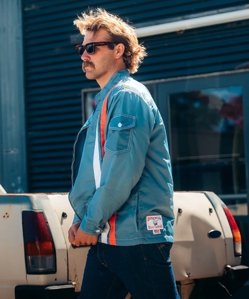 BIRDWELL(バードウェル)の「【BIRD WELL/バードウェル】Racing Jacket ナイロンジャケット MADE IN USA(ブルゾン・メンズ・ブルー・MEDIUM/LARGE/X-LARGE)」の4枚目の写真