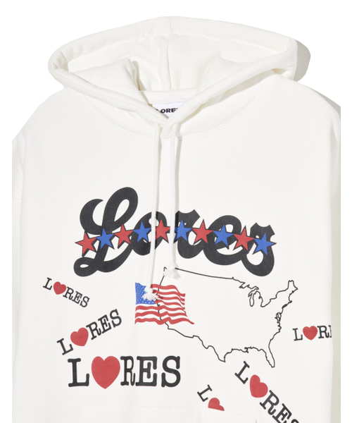 LORES（ロアス）の「America Pullover Hoodie - Cream（パーカー・レディース・その他・S/M/L/XL）」の3枚目の写真