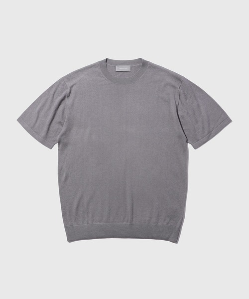 ADAM ET ROPE'(アダムエロペ)の「カシミヤシルク ニット Tシャツ / ロングシーズン着用可能(Tシャツ/カットソー・メンズ・チャコールグレー/ブラック・M/L)」の2枚目の写真