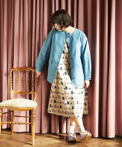 Jocomomola(ホコモモラ)の「Molino ダブルジャカード総柄ワンピース(ワンピース・レディース・アイボリー/グリーン・40)」の16枚目の写真