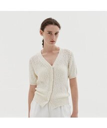 ODER（オディエール）の「スラブスナップハーフカーディガン-クリーム（カーディガン/ボレロ）」