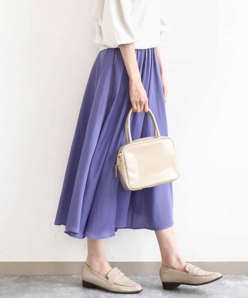 MK MICHEL KLEIN（エムケーミッシェルクラン）の「サテンガウチョパンツ/接触冷感/UVカット/洗える（その他パンツ・レディース・ダークグレー/ベージュ/パープル/ダークベージュ/グリーン・38）」の17枚目の写真