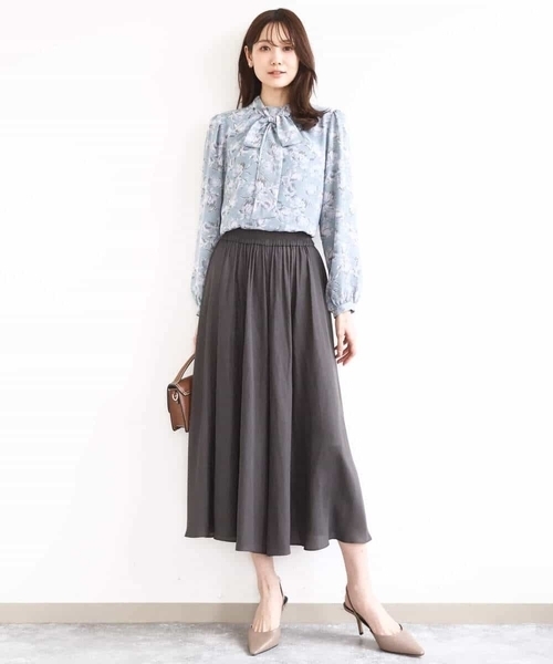 MK MICHEL KLEIN（エムケーミッシェルクラン）の「サテンガウチョパンツ/接触冷感/UVカット/洗える（その他パンツ・レディース・ダークグレー/ベージュ/パープル/ダークベージュ/グリーン・38）」の22枚目の写真