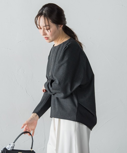 LAUTREAMONT（ロートレアモン）の「両面起毛T/Rブラウス（シャツ/ブラウス・レディース・ベージュ/ネイビー/ブラウン/ダークグレー・9号）」の2枚目の写真