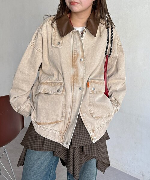 CPCM（シーピーシーエム）の「襟配色ハンティングジャケット（ブルゾン・レディース・ブラウン/ネイビー/カーキ/ブルー・FREE）」の2枚目の写真