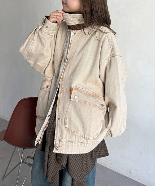 CPCM（シーピーシーエム）の「襟配色ハンティングジャケット（ブルゾン・レディース・ブラウン/ネイビー/カーキ/ブルー・FREE）」の12枚目の写真