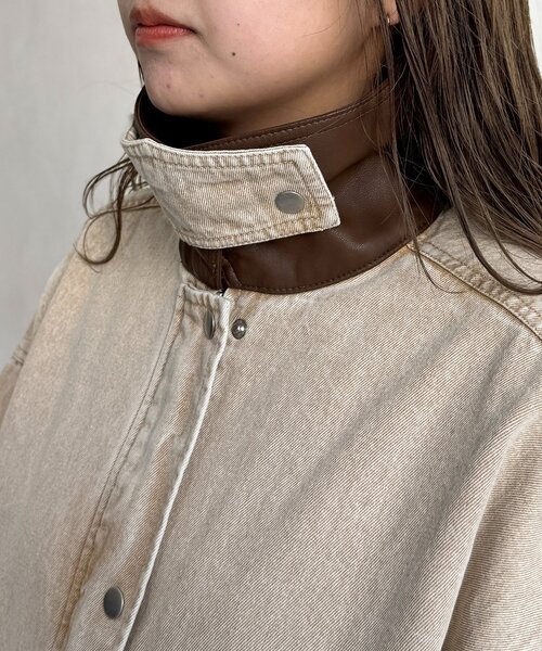 CPCM（シーピーシーエム）の「襟配色ハンティングジャケット（ブルゾン・レディース・ブラウン/ネイビー/カーキ/ブルー・FREE）」の14枚目の写真