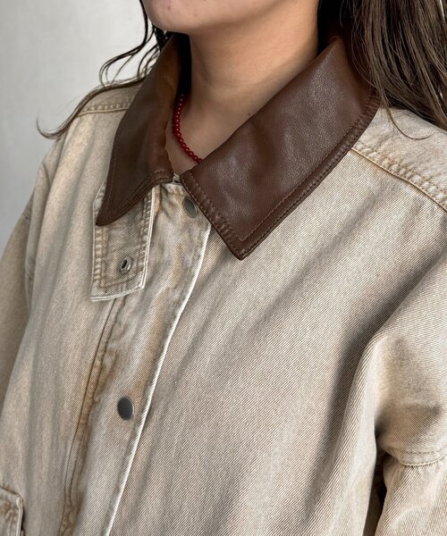 CPCM（シーピーシーエム）の「襟配色ハンティングジャケット（ブルゾン・レディース・ブラウン/ネイビー/カーキ/ブルー・FREE）」の15枚目の写真