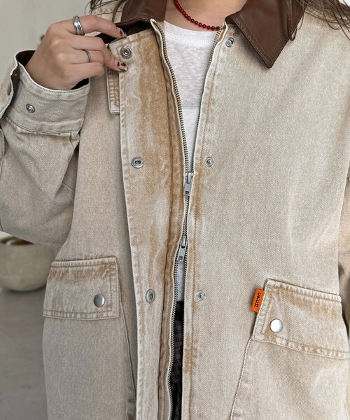 CPCM（シーピーシーエム）の「襟配色ハンティングジャケット（ブルゾン・レディース・ブラウン/ネイビー/カーキ/ブルー・FREE）」の16枚目の写真