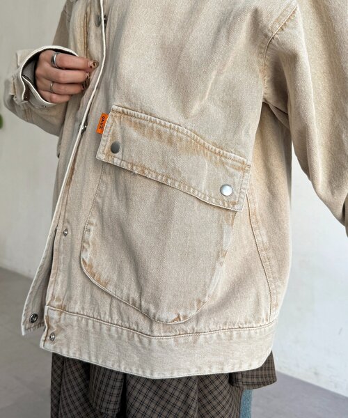 CPCM（シーピーシーエム）の「襟配色ハンティングジャケット（ブルゾン・レディース・ブラウン/ネイビー/カーキ/ブルー・FREE）」の17枚目の写真